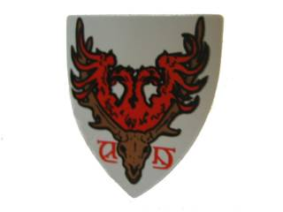 Minifigure, Shield Triangular  with Durmstrang Stag Coat of Arms Pattern