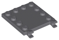 Tile, Modified 4 x 4 with Studs on Edges and 2 Open O Clips (Horizontal Grip)