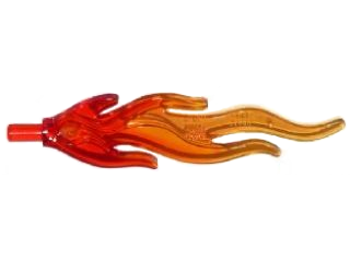 Wave Rounded Straight Large with Bar End (Flame) with Marbled Trans-Orange Pattern