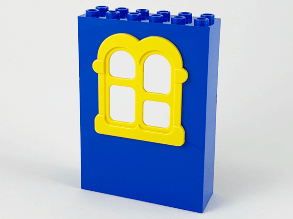 Fabuland Building Wall 2 x 6 x 7 with Squared Yellow Window