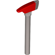Minifigure, Utensil Axe, Pick End with Red Head and Silver Blade Pattern