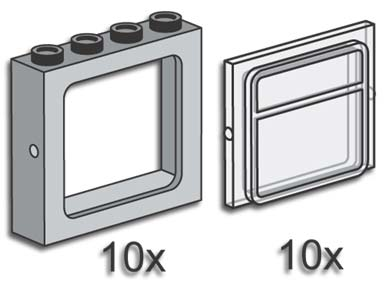 Gray Windows with Clear Panes