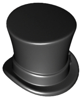 Minifigure, Headgear Hat, Top Hat with Ribbon