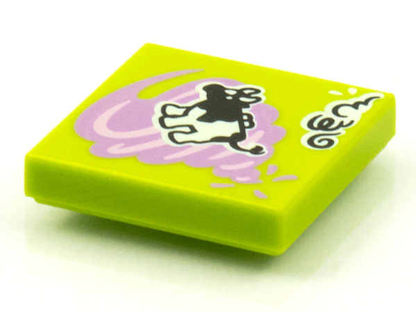 Tile 2 x 2 with Groove with BeatBit Album Cover - Cow in Medium Lavender Tornado Pattern