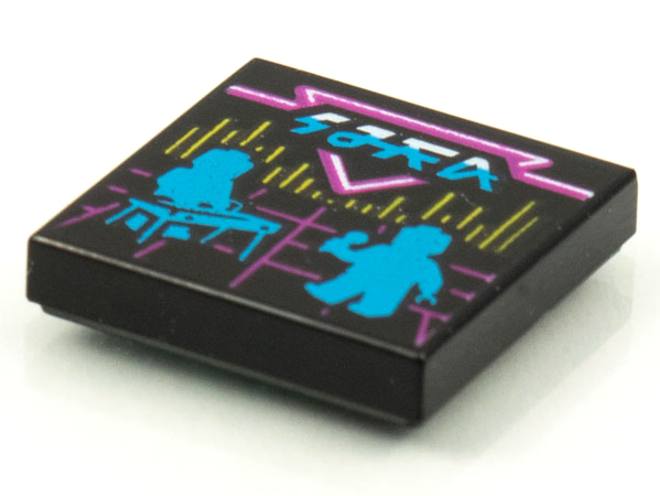 Tile 2 x 2 with Groove with BeatBit Album Cover - Dark Azure Keyboardist and Singer Silhouettes Pattern