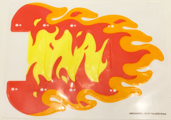 Plastic Fire with 8 Holes for Towballs and Yellow, Red, and Orange Flames Pattern