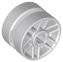 Wheel 14mm D. x 9.9mm with Center Groove, Fake Bolts and 6 Double Spokes