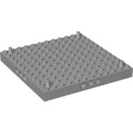 Brick, Modified 12 x 12 with 3 Pin Holes on each Side and Peg at each Corner