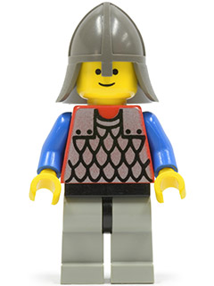 Scale Mail - Red with Blue Arms, Light Gray Legs with Black Hips, Dark Gray Neck-Protector