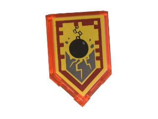 Tile, Modified 2 x 3 Pentagonal with Nexo Power Shield Pattern - Ground Pound