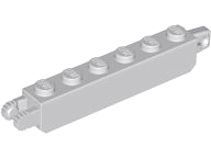 Hinge Brick 1 x 6 Locking with 1 Finger Vertical End and 2 Fingers Vertical End