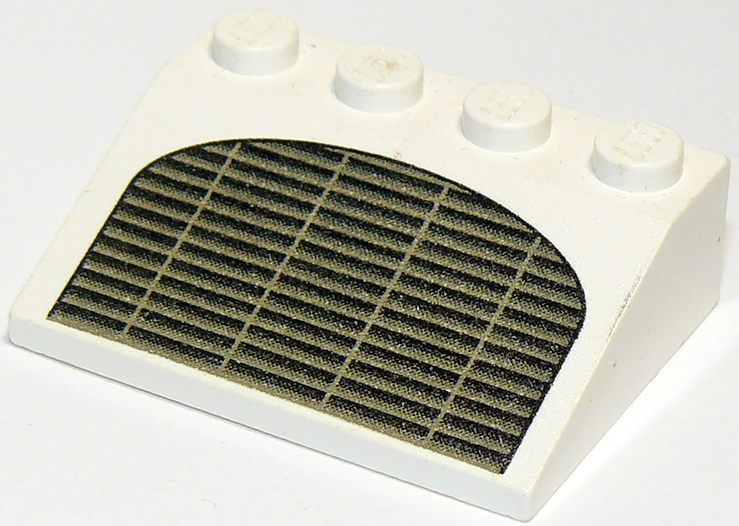 Slope 33 3 x 4 with Black and Dark Gray Horizontal Grille Pattern