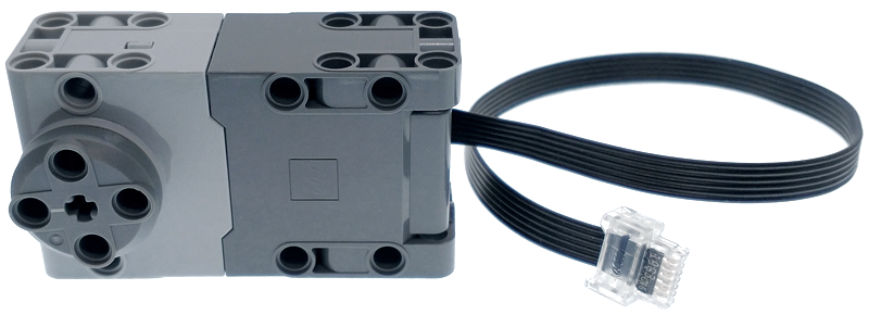 Electric, Motor SPIKE Prime / Powered Up, Large Angular with Light Bluish Gray Top Housing and Black Cable