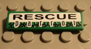 Tile 1 x 4 with 'RESCUE patrol' Pattern (Sticker) - Set 8255