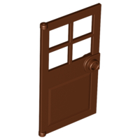 Door 1 x 4 x 6 with 4 Panes and Stud Handle
