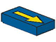 [P 3069bp06 (Blue)] Tile 1 x 2 with Groove with Arrow Long Yellow with Black Border Pattern