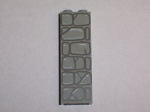 [P 2454pb001 (Light Gray)] Brick 1 x 2 x 5 with Stone Pattern