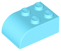 Slope, Curved 3 x 2 x 1 with Four Studs