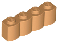 Brick, Modified 1 x 4 with Log Profile