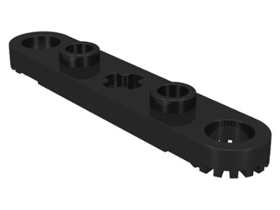 Technic, Plate 1 x 5 with Toothed Ends, 2 Studs and Center Axle Hole