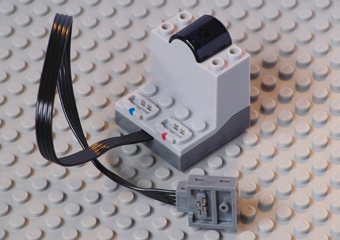 [P 58123c01 (Light Bluish Gray)] Electric Power Functions Receiver Unit with Dark Bluish Gray Bottom