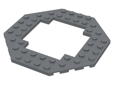 [P 6063 (Dark Bluish Gray)] Plate, Modified 10 x 10 Octagonal with 6 x 6 Open Center