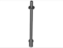 Bar   8L with Stop Rings and Pin (Technic, Figure Accessory Ski Pole) - Flat End