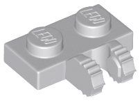 [P 50340 (Light Bluish Gray)] Hinge Plate 1 x 2 Locking with 2 Fingers on Side and 7 Teeth