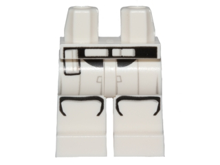 [P 970c00pb0451 (White)] Hips and Legs with SW Stormtrooper Ep. 7 Black and Gray Lines Armor Pattern