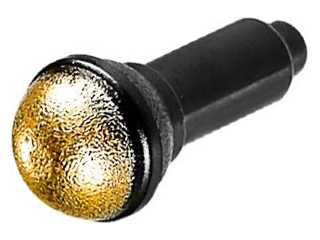 [P 90370pb03 (Black)] Minifigure, Utensil Microphone with Gold Top Half Screen Pattern