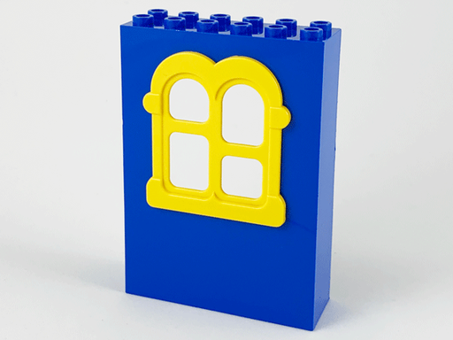 [P x637c02 (Blue)] Fabuland Building Wall 2 x 6 x 7 with Squared Yellow Window