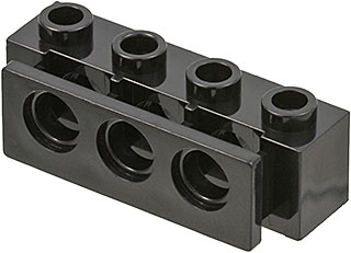 [P 2989 (Black)] Technic, Brick 1 x 4 with Bumper Holder