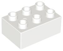 [P 87084 (White)] Duplo, Brick 2 x 3