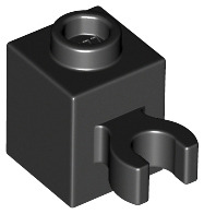 Brick, Modified 1 x 1 with Open O Clip (Vertical Grip) - Hollow Stud
