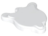 [P 80677 (White)] Tile, Round 2 x 2 Splat with Side Extensions