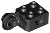 [P 48171 (Black)] Technic, Brick Modified 2 x 2 with Pin Hole and Rotation Joint Ball Half Vertical