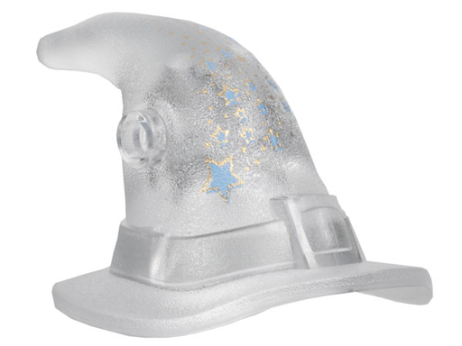 [P 33201px1 (Trans-Clear)] Belville, Clothes Hat, Witch Hat with Gold and Medium Blue Stars and Dots Pattern