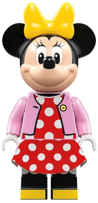 [M dis089 (No Colour)] Minnie Mouse - Bright Pink Jacket, Red Polka Dot Dress, Yellow Bow