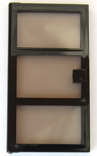 Door 1 x 4 x 6 with 3 Panes and Square Handle with Fixed Trans-Brown Glass