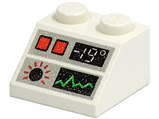 [P 3039px37 (White)] Slope 45 2 x 2 with Monitor and '-19' Pattern