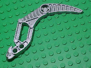 [P 50914 (Flat Silver)] Bionicle Visorak Fang with 2 Pin Holes (Suukorak)