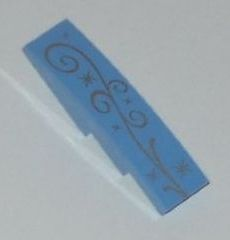 [P 61678pb061 (Medium Blue)] Slope, Curved 4 x 1 with Ornamental Starburst Pattern
