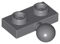 [P 14417 (Dark Bluish Gray)] Plate, Modified 1 x 2 with Tow Ball on Side