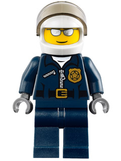 [M cty0449 (No Colour)] Police - City Motorcycle Officer, Silver Sunglasses