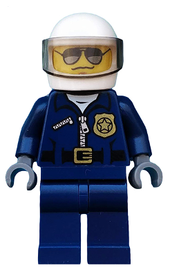[M cty0487 (No Colour)] Police - City Helicopter Pilot, Sunglasses