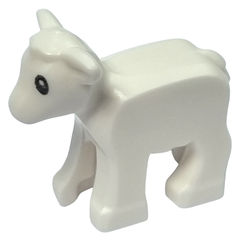 [P 1569pb01 (White)] Lamb with Black Eyes and White Pupils Pattern