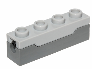 [P 15301c01 (Dark Bluish Gray)] Projectile Launcher, 1 x 4 Spring Shooter with Light Bluish Gray Top