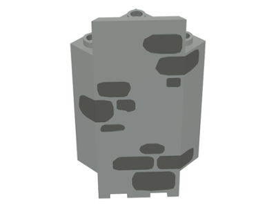 Panel 3 x 3 x 6 Corner Wall with Dark Gray Stones Pattern