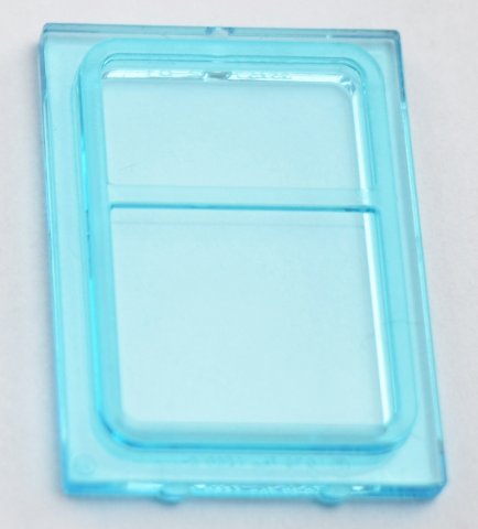 [P 35157 (Trans-Light Blue)] Glass for Train Door with Lip on All Sides