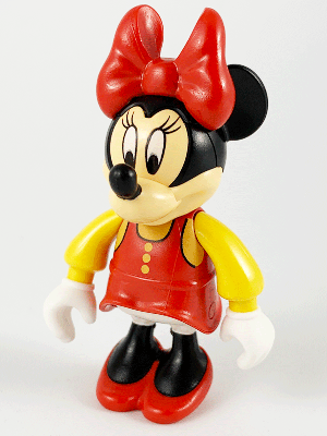 [M mck004 (No Colour)] Minnie Mouse Figure with Red Dress, Yellow Sleeves, and Red Shoes (4144107)